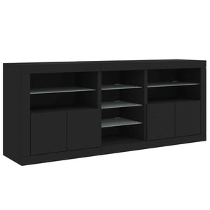 Credenza con Luci LED Nera 181,5x37x67 cm 3209038