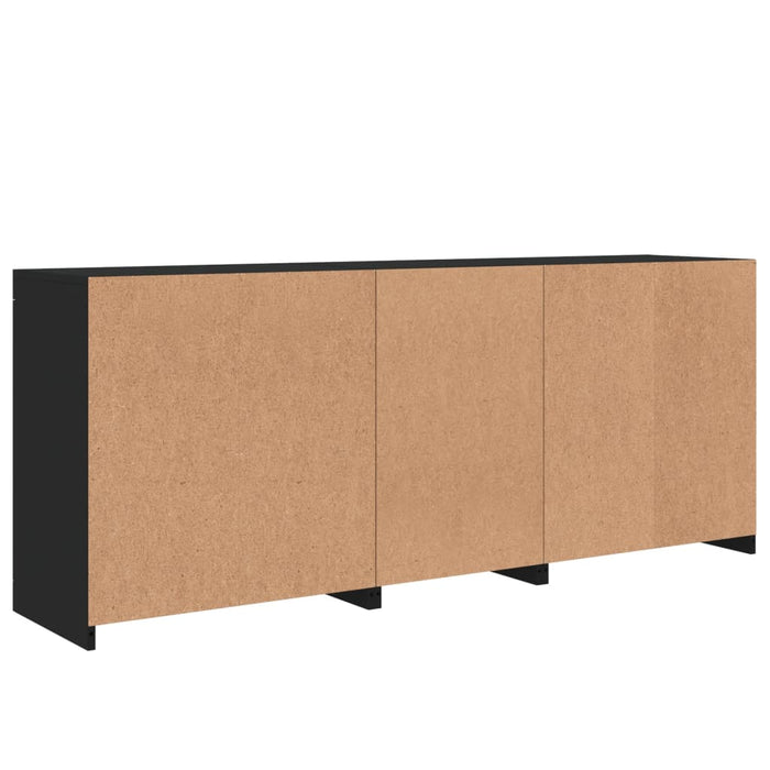 Credenza con Luci LED Nera 181,5x37x67 cm 3209038