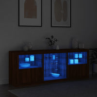 Credenza con Luci LED Rovere Marrone 181,5x37x67 cm 3209043