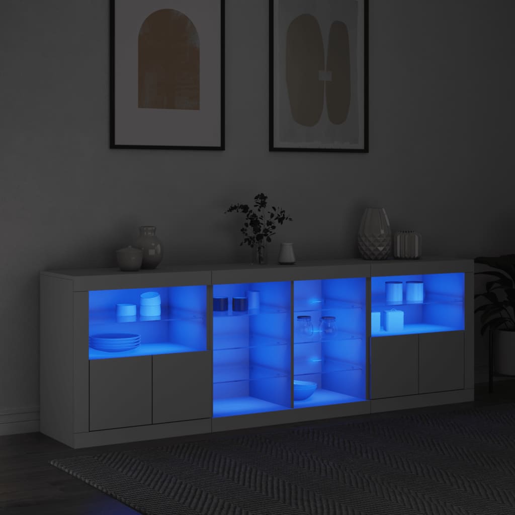 Credenza con Luci LED Bianca 202x37x67 cmcod mxl 86015