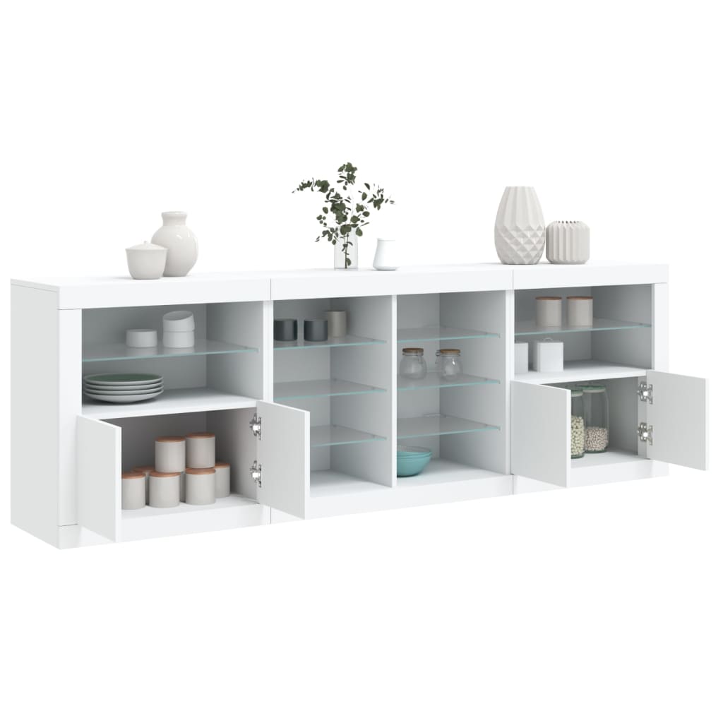 Credenza con Luci LED Bianca 202x37x67 cmcod mxl 86015