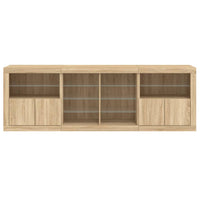 Credenza con Luci LED Rovere Sonoma 202x37x67 cm 3209046