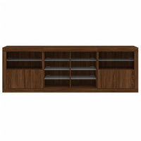 Credenza con Luci LED Rovere Marrone 202x37x67 cm 3209050