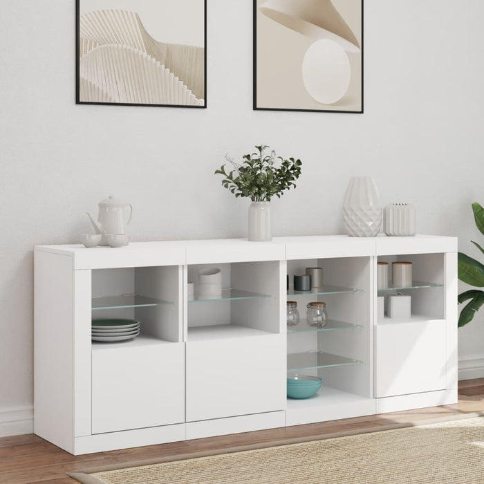 Credenza con Luci LED Bianca 164x37x67 cmcod mxl 109839