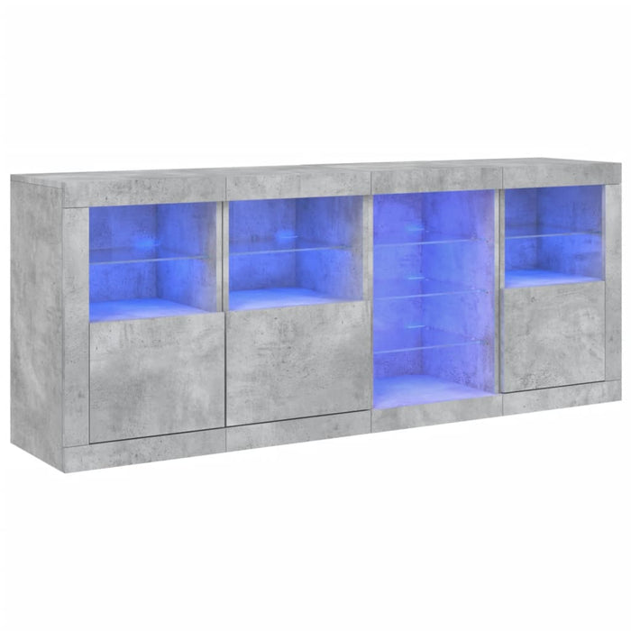 Credenza con Luci LED Grigio Cemento 164x37x67 cm 3209054