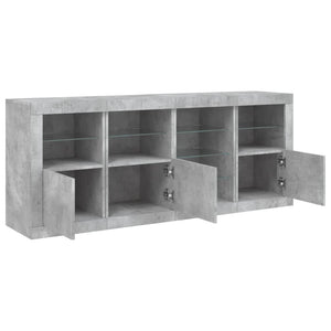 Credenza con Luci LED Grigio Cemento 164x37x67 cm 3209054