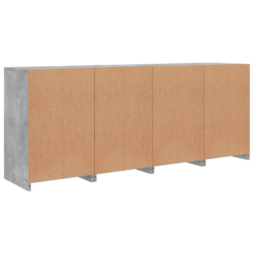 Credenza con Luci LED Grigio Cemento 164x37x67 cm 3209054