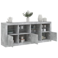 Credenza con Luci LED Grigio Cemento 164x37x67 cm 3209054