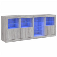 Credenza con Luci LED Grigio Sonoma 164x37x67 cm 3209056