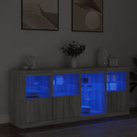 Credenza con Luci LED Grigio Sonoma 164x37x67 cm 3209056