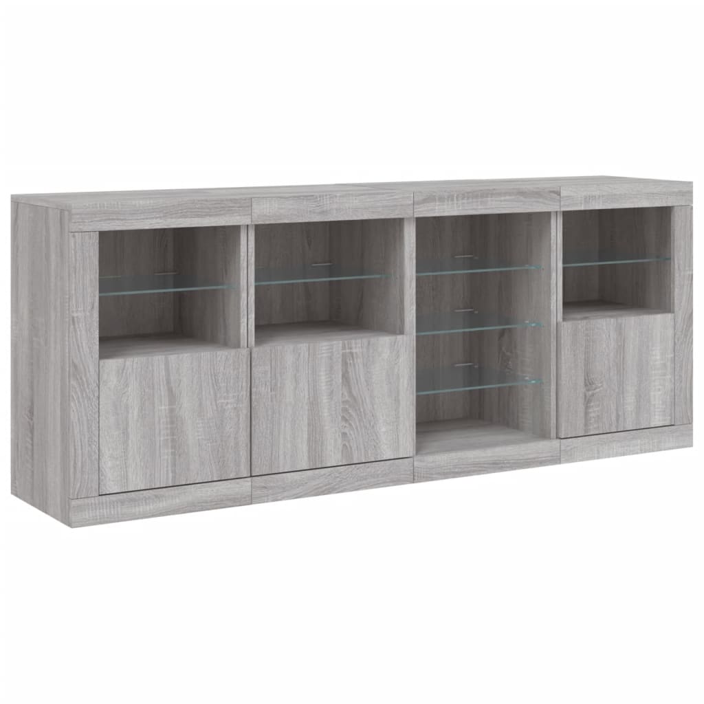 Credenza con Luci LED Grigio Sonoma 164x37x67 cm 3209056