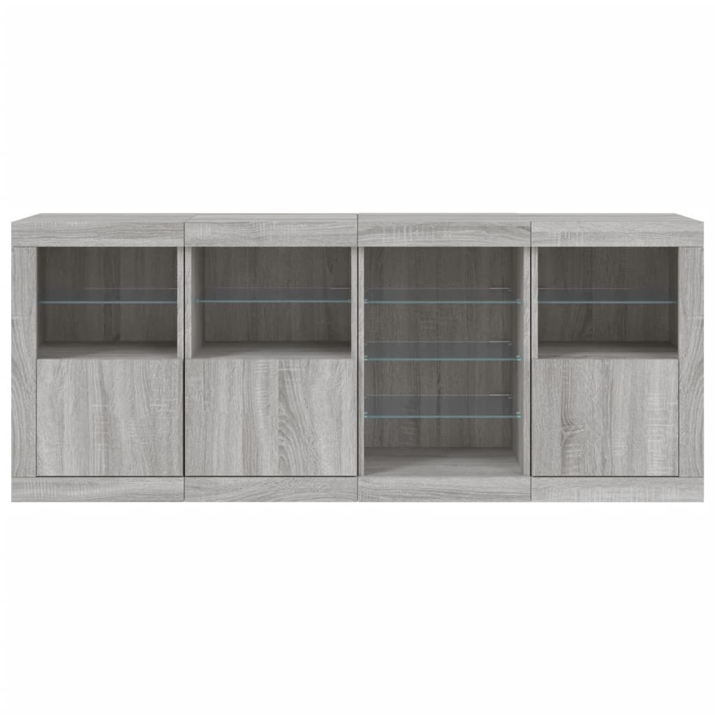 Credenza con Luci LED Grigio Sonoma 164x37x67 cm 3209056