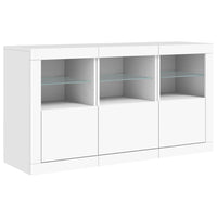 Credenza con Luci LED Bianca 123x37x67 cm 3209058