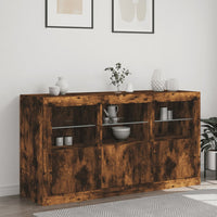 Credenza con Luci LED Rovere Fumo 123x37x67 cm 3209062