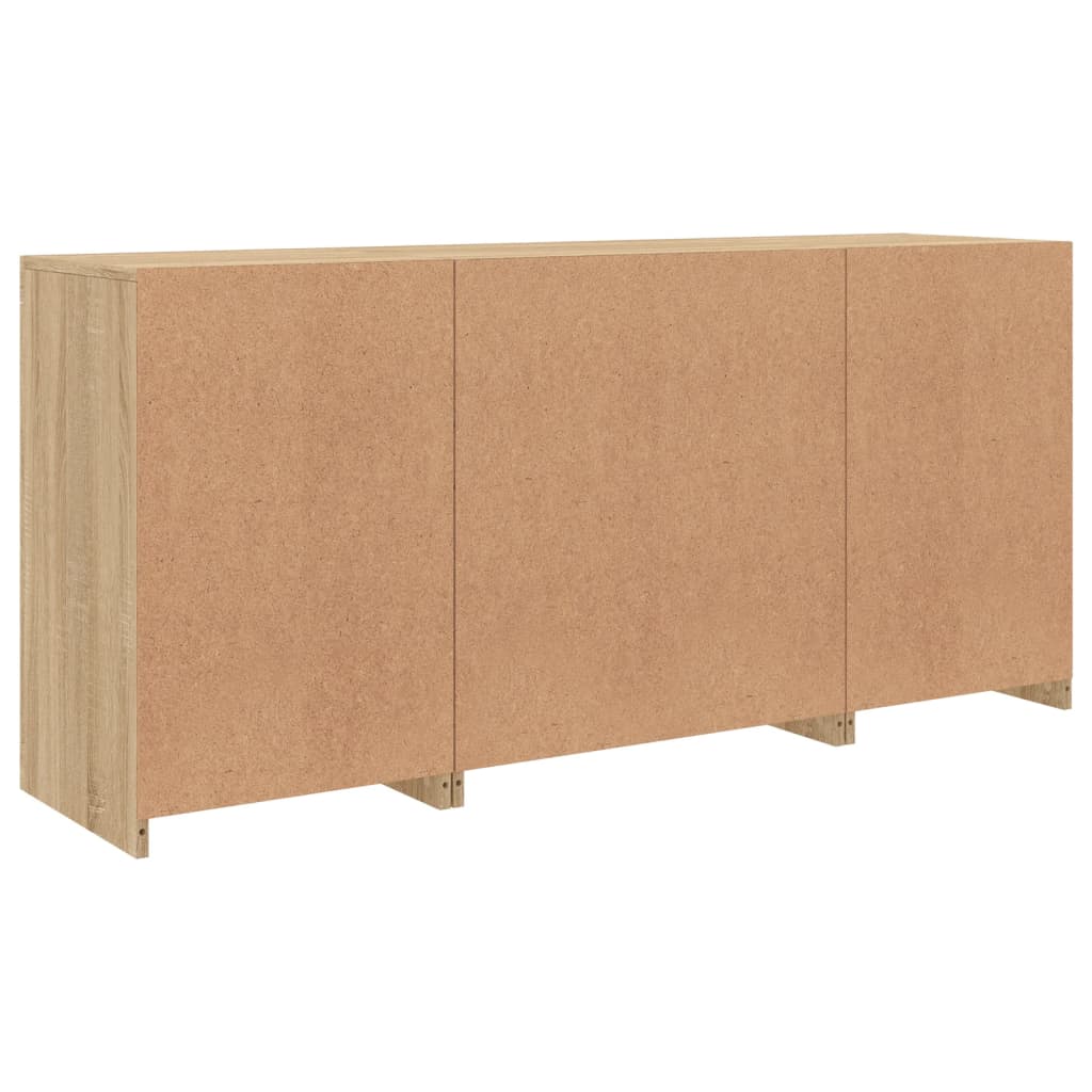 Credenza con Luci LED Rovere Sonoma 142,5x37x67 cm 3209067