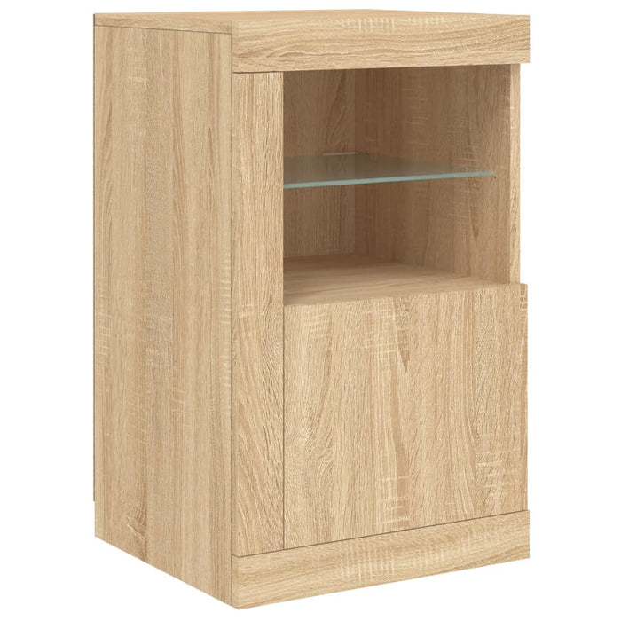 Credenza con Luci LED Rovere Sonoma 142,5x37x67 cm 3209067