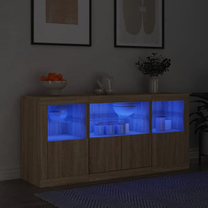 Credenza con Luci LED Rovere Sonoma 142,5x37x67 cm 3209067