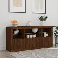 Credenza con Luci LED Rovere Marrone 142,5x37x67 cmcod mxl 85669