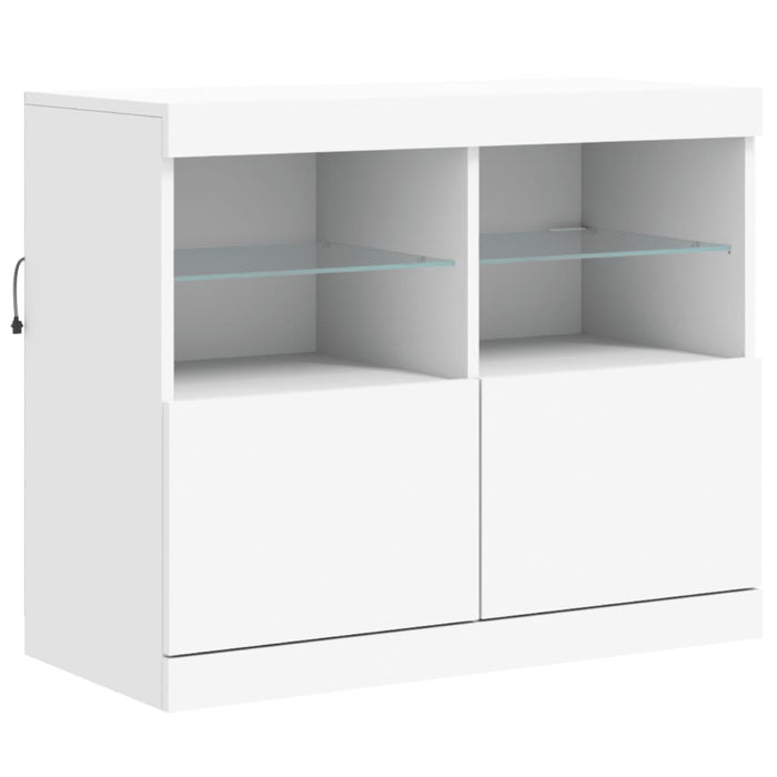 Credenza con Luci LED Bianca 163x37x67 cm 3209072