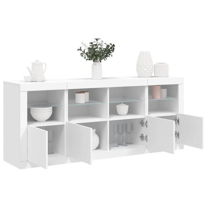 Credenza con Luci LED Bianca 163x37x67 cmcod mxl 109845