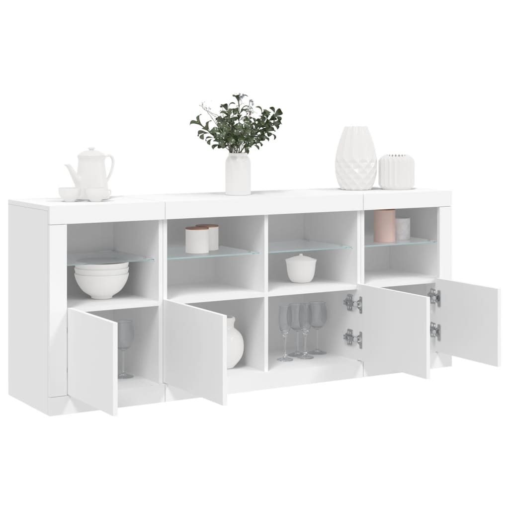 Credenza con Luci LED Bianca 163x37x67 cm 3209072