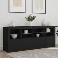 Credenza con Luci LED Nera 163x37x67 cmcod mxl 85876