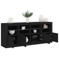 Credenza con Luci LED Nera 163x37x67 cmcod mxl 85876