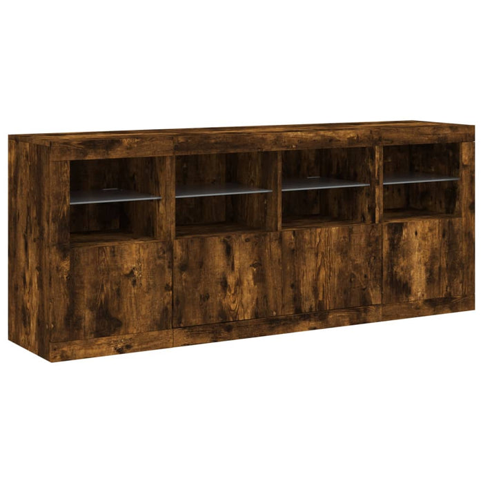 Credenza con Luci LED Rovere Fumo 163x37x67 cm 3209076