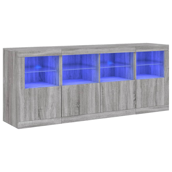 Credenza con Luci LED Grigio Sonoma 163x37x67 cm 3209077