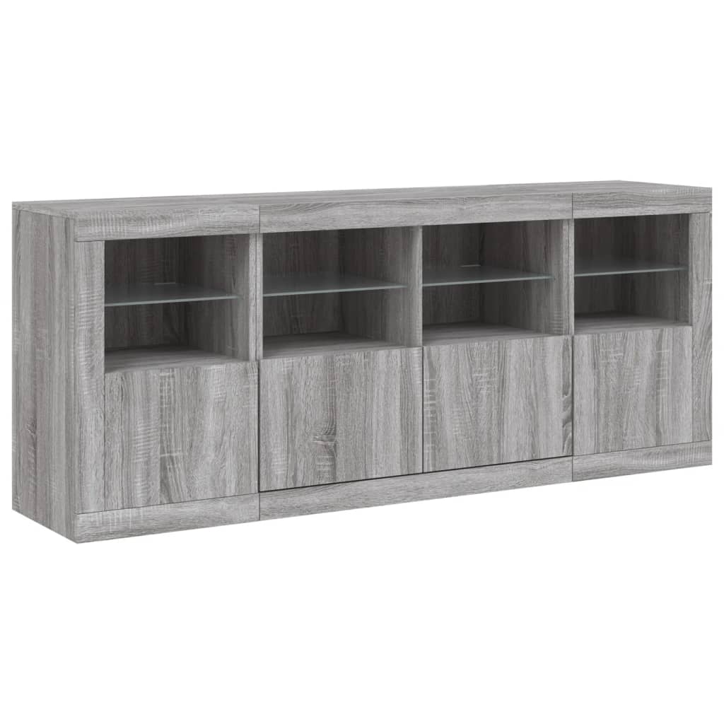 Credenza con Luci LED Grigio Sonoma 163x37x67 cm 3209077