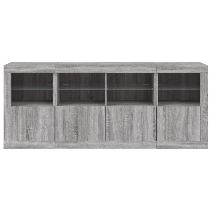 Credenza con Luci LED Grigio Sonoma 163x37x67 cm 3209077