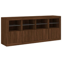 Credenza con Luci LED Rovere Marrone 163x37x67 cm 3209078