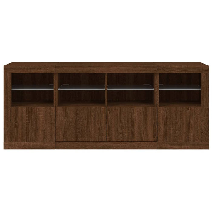 Credenza con Luci LED Rovere Marrone 163x37x67 cm 3209078