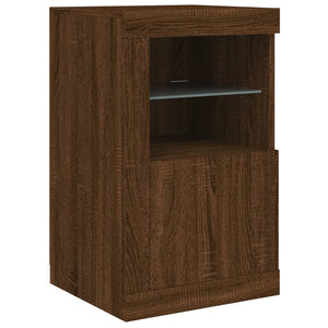 Credenza con Luci LED Rovere Marrone 163x37x67 cm 3209078