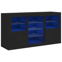 Credenza con Luci LED Nera 123x37x67 cmcod mxl 134004