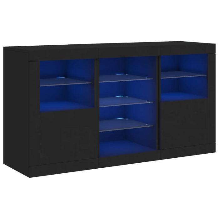 Credenza con Luci LED Nera 123x37x67 cmcod mxl 134004