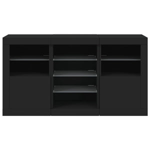 Credenza con Luci LED Nera 123x37x67 cm 3209080