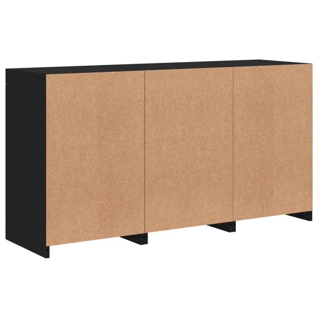 Credenza con Luci LED Nera 123x37x67 cm 3209080