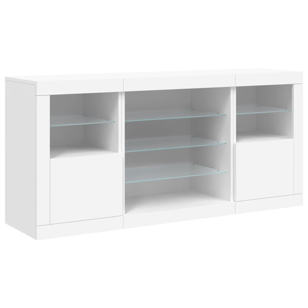 Credenza con Luci LED Bianca 142,5x37x67 cm 3209086