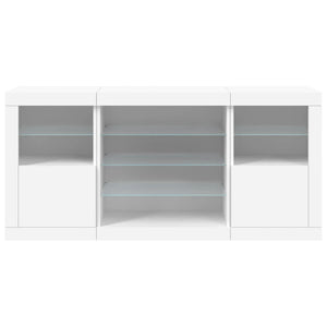 Credenza con Luci LED Bianca 142,5x37x67 cm 3209086