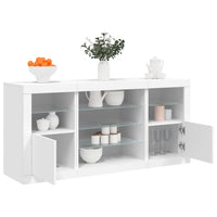 Credenza con Luci LED Bianca 142,5x37x67 cm 3209086