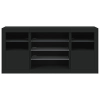 Credenza con Luci LED Nera 142,5x37x67 cm 3209087