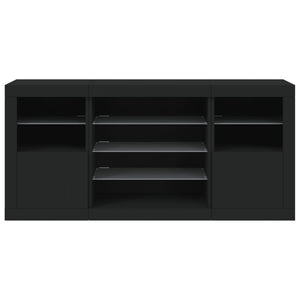 Credenza con Luci LED Nera 142,5x37x67 cm 3209087