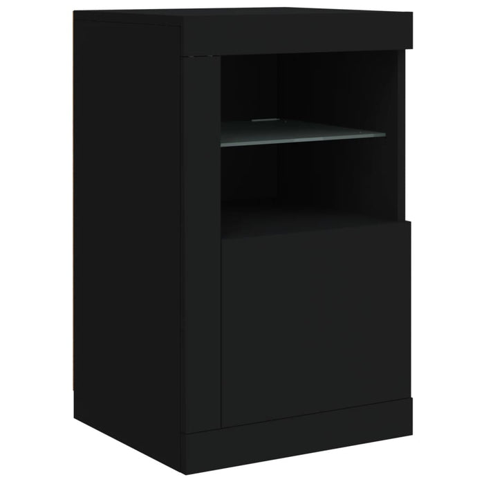 Credenza con Luci LED Nera 142,5x37x67 cm 3209087