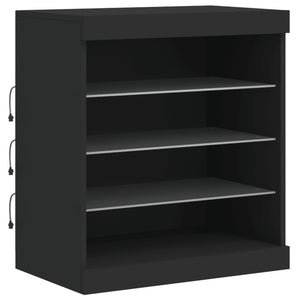 Credenza con Luci LED Nera 142,5x37x67 cm 3209087