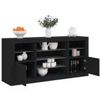 Credenza con Luci LED Nera 142,5x37x67 cmcod mxl 110876