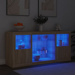 Credenza con Luci LED Rovere Sonoma 142,5x37x67 cm 3209088