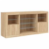 Credenza con Luci LED Rovere Sonoma 142,5x37x67 cm 3209088