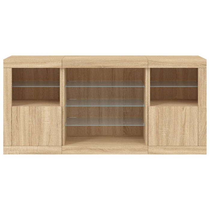 Credenza con Luci LED Rovere Sonoma 142,5x37x67 cm 3209088