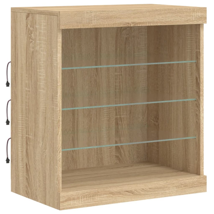 Credenza con Luci LED Rovere Sonoma 142,5x37x67 cm 3209088